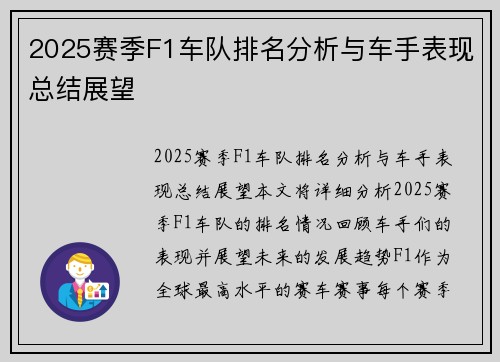 2025赛季F1车队排名分析与车手表现总结展望